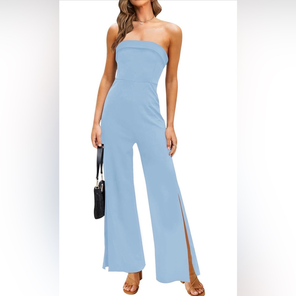 ❤️ Elegant Blue Sleeveless Jumpsuit